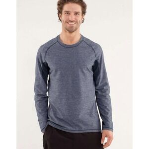 Lululemon Blaze Performance T Shirt Men XL Heathered Iris Blue Soft Rulu Gym Run